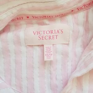 Victoria's Secret pink & white flannel pajama set